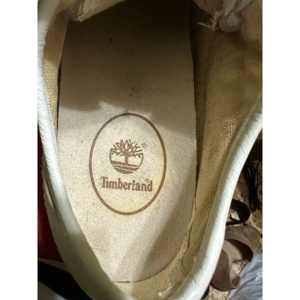 Timberland Leather Oxfords Casual Lace Up Shoes White Sneakers unisex size 8‎